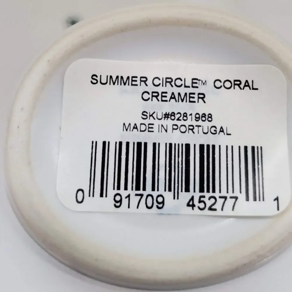 Kate Spade Summer Circle Creamer White w Coral w New in Box